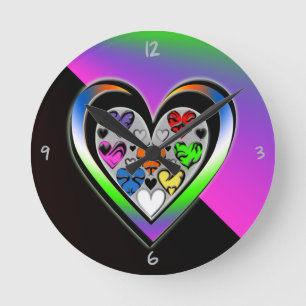 Farben der Liebe Runde Wanduhr