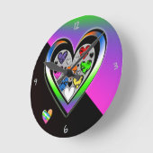 Farben der Liebe Runde Wanduhr (Winkel)