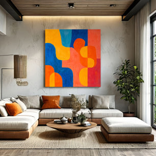 Farben der Mitte des Jahrhunderts Leinwanddruck