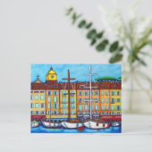 Farben der Postkarte von Saint-Tropez von Lisa Lor (Stehend Vorderseite)