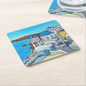 Farben der Santorini-Untersetzer Rechteckiger Pappuntersetzer (angewinkelt)