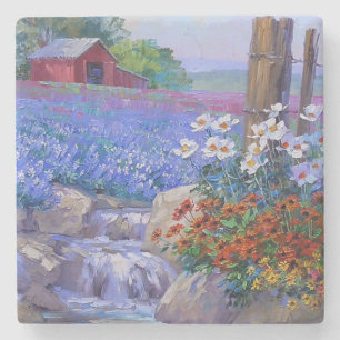 Farben der Sommerkunst Steinuntersetzer