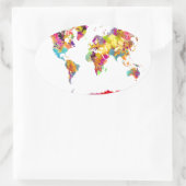 Farben der Weltkarte Ovaler Aufkleber (Tasche)