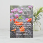 Farben der Wüstenkaktus blühen im Hintergrund Einladung (Stehend Vorderseite)