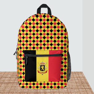 Farben des belgischen Rucksacks, belgische Flagge Bedruckter Rucksack