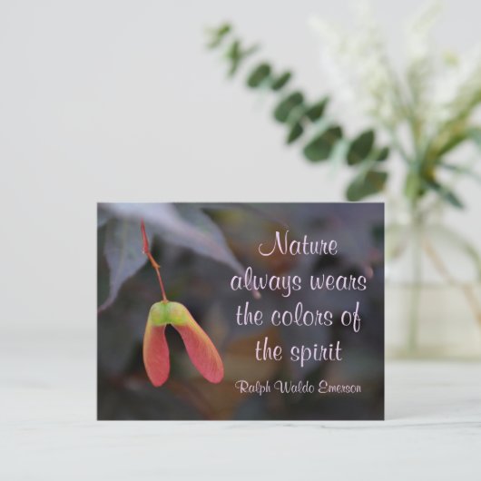 Farben des Emerson Zitats Postkarte (Stehend Vorderseite)
