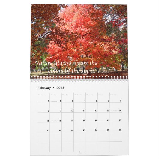 Farben des Herbstkalenders Kalender (Feb 2026)