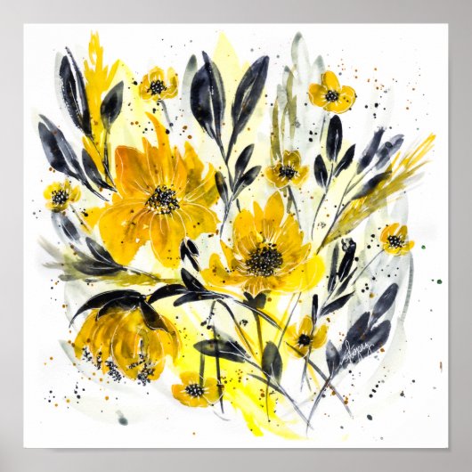 Farben des Jahres Moderne Wasserfarben Poster (Vorne)