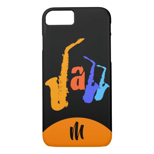 Farben des Jazz Monogram Black iPhone Case (Rückseite)