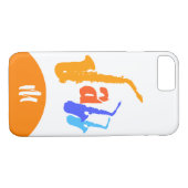 Farben des Jazz Monogram White iPhone Case (Rückseite (Horizontal))