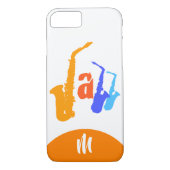 Farben des Jazz Monogram White iPhone Case (Rückseite)