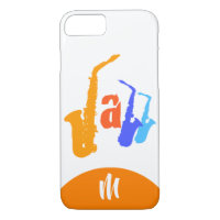 Farben des Jazz Monogram White iPhone Case