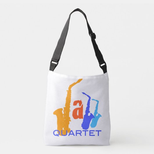Farben des Jazz Quartetts Sax Illustration Tasche (Vorderseite)