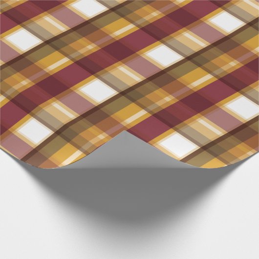 Farben des Karierten Herbstmusters Geschenkpapier (Ecke)
