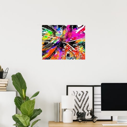 Farben des Lebens Abstrakt Grafitti Art Poster von (Heimbüro)