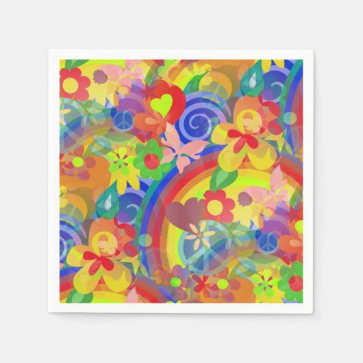 Farben des Powers der Blume + Ihre Ideen Serviette (Vorderseite)