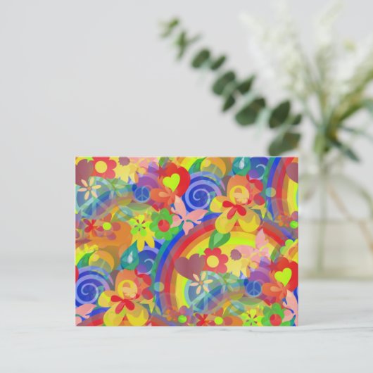 Farben des Powers der Blume Postkarte (Stehend Vorderseite)