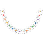 Farben des Regenbogenbanners, Glücklicher Geburtst Wimpelkette (Alle)