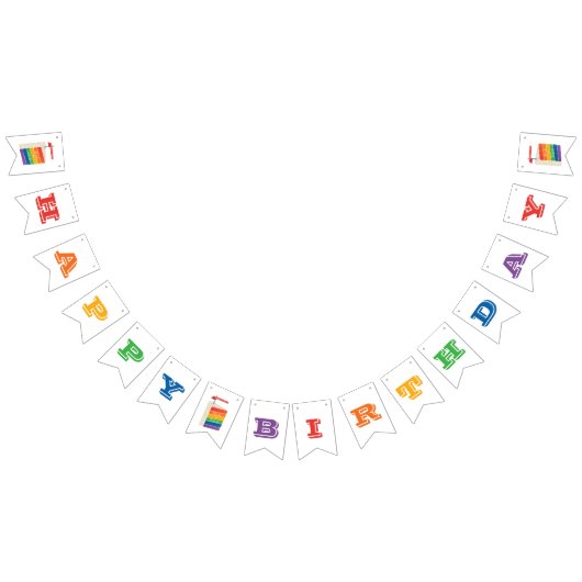 Farben des Regenbogenbanners, Glücklicher Geburtst Wimpelkette (Alle)
