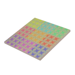 Farben des Regenbogens Alternatives Diamantmuster Fliese