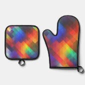 Farben des Regenbogens - Ofenhandschuh & Topflappen-Set (Vorderseite)
