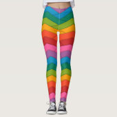 Farben des Regenbogens Strippte Leggings (Vorderseite)