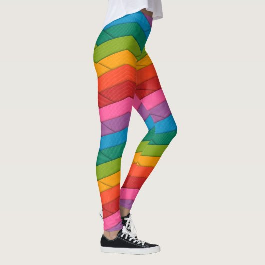 Farben des Regenbogens Strippte Leggings (Rechts)