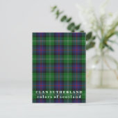 Farben des schottischen Clan Sutherland Tartan Postkarte (Stehend Vorderseite)