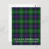 Farben des schottischen Clan Sutherland Tartan Postkarte (Vorne/Hinten)
