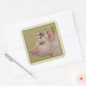 Färben des Schweins mit Rettich Quadratischer Aufkleber (Umschlag)