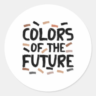 Farben des zukünftigen Shirts Schwarze Geschichte Runder Aufkleber