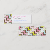 Farben Diagonal Zigzag Zickzack Muster Mini Visitenkarte (Vorne/Hinten)