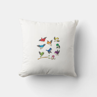 Farben: Eine Symphonie kleiner Vögel. Kissen