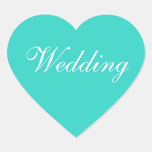 Farben Einladung Türkis Herz-Aufkleber (Vorderseite)