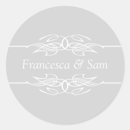 Farben Einladungen leicht grau Runder Aufkleber (Vorderseite)