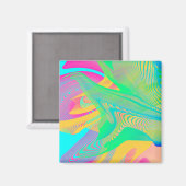 FARBEN FLUO - Fraktal Art - Magnet (Vorderseite/Rückseite)