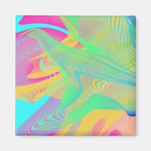 FARBEN FLUO - Fraktal Art - Magnet (Vorne)