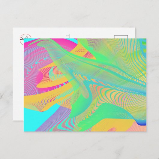 FARBEN FLUO - Fraktal Art - Postkarte (Vorne/Hinten)