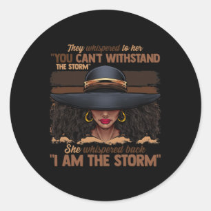 Farben Frauen ich bin das Storm Black Empowerment Runder Aufkleber