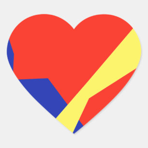 Farben für blaue, weiße Fahne Herz-Aufkleber