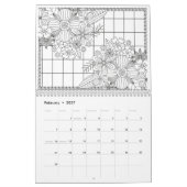 Färben für Erwachsene Blume 2023, Farbe für sich Kalender (Feb 2027)
