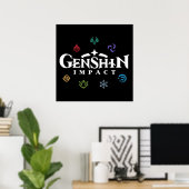 Farben für Genshin Impact Elements Poster (Heimbüro)