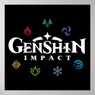Farben für Genshin Impact Elements Poster