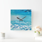 Farben für gestrichenes Wasser Quadratische Wanduhr (Zuhause)