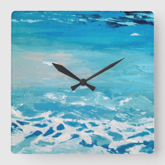 Farben für gestrichenes Wasser Quadratische Wanduhr (Vorderseite)