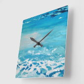 Farben für gestrichenes Wasser Quadratische Wanduhr (Winkel)