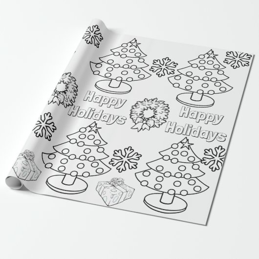 Färben für Kinder Weihnachtsbaum Geschenkpapier (Ungerollt)