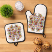 Farben für klassische Stile Ofenhandschuh & Topflappen-Set (Oben Unten)