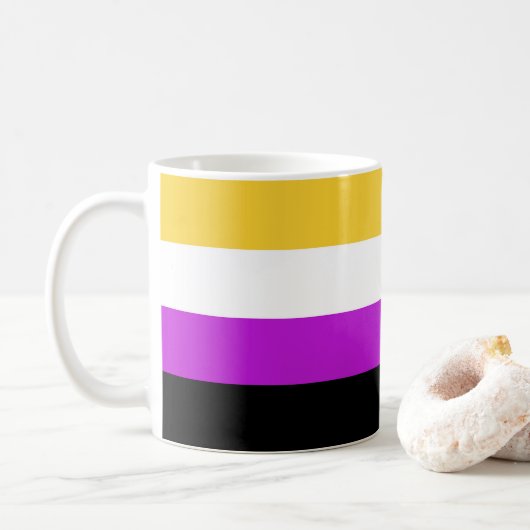 Farben für nicht binäre Flag Kaffeetasse (Mit Donut)