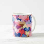 Farben Herzmuster Kaffeetasse (VorderseiteRechts)